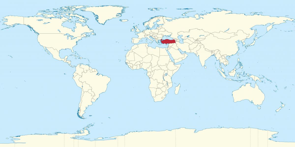 местоположение Турции на карте мира