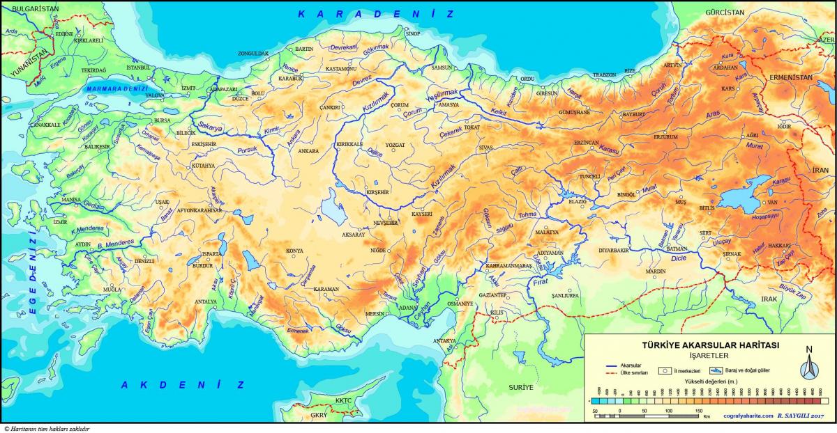 Реки в Турции карта